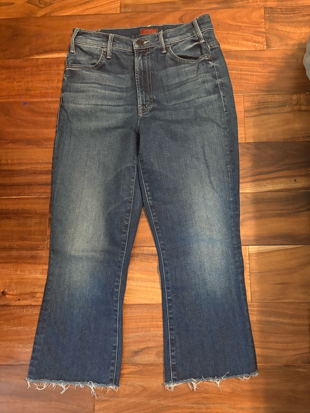 MOTHER The Hustler Ankle Fray Jeans Night Clubbing Wash Size 27 Dark Wash (1351)